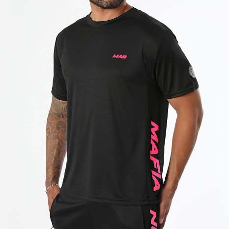 MA9 Mafia Nueve - Ensemble Tee Shirt Et Short Jogging Prime Active Black Pink