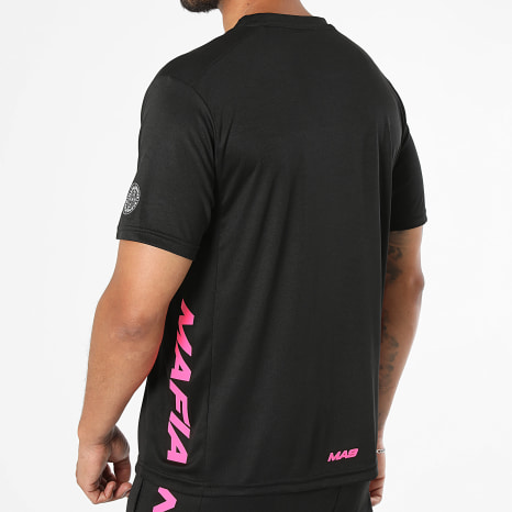 MA9 Mafia Nueve - Ensemble Tee Shirt Et Short Jogging Prime Active Black Pink