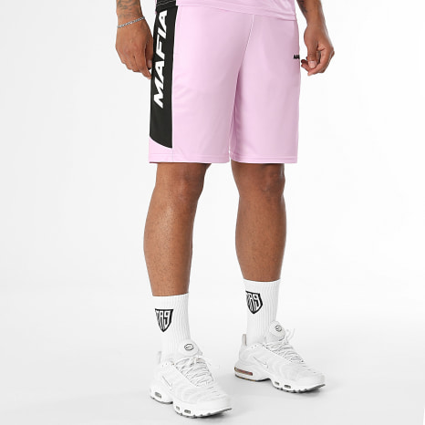 MA9 Mafia Nueve - Ensemble Tee Shirt Et Short Jogging Prime Active Pink Black