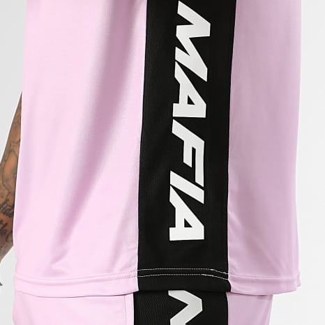 MA9 Mafia Nueve - Ensemble Tee Shirt Et Short Jogging Prime Active Pink Black