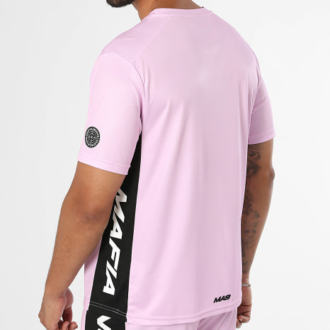 MA9 Mafia Nueve - Ensemble Tee Shirt Et Short Jogging Prime Active Pink Black