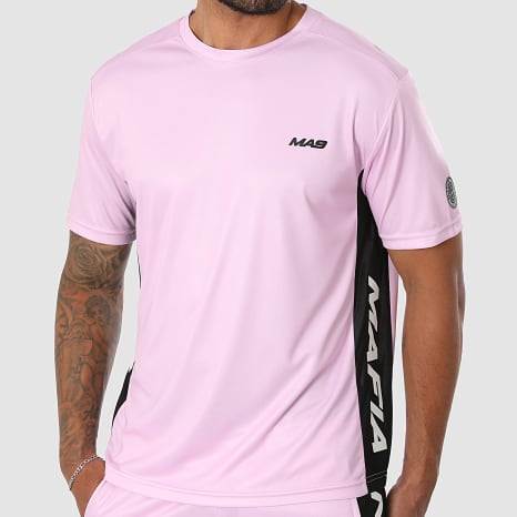 MA9 Mafia Nueve - Ensemble Tee Shirt Et Short Jogging Prime Active Pink Black
