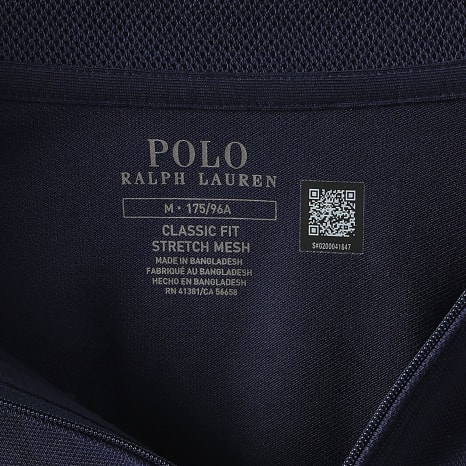 Polo Ralph Lauren - Polo Manches Courtes Col Zippé Classic Fit Original Player Bleu Marine Blanc