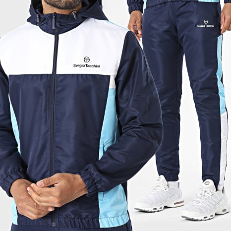 Sergio Tacchini - Ensemble De Survêtement Granada 41460 41461 Bleu Marine Blanc Bleu Clair