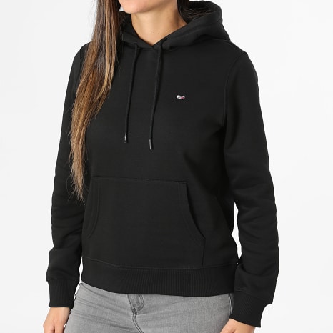 Tommy Jeans - Sweat Capuche Regular Femme Flag 9958 Noir