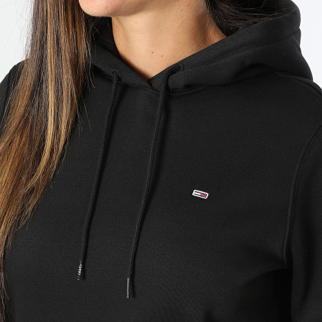 Tommy Jeans - Sweat Capuche Regular Femme Flag 9958 Noir