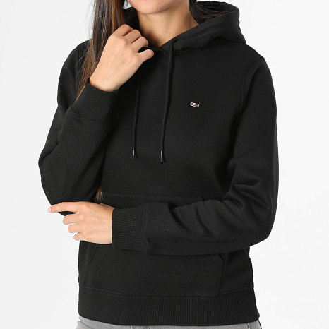 Tommy Jeans - Sweat Capuche Regular Femme Flag 9958 Noir