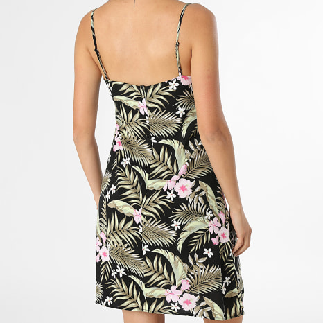 Only - Robe Débardeur Femme Nova Life Vis Jules Noir Vert Floral