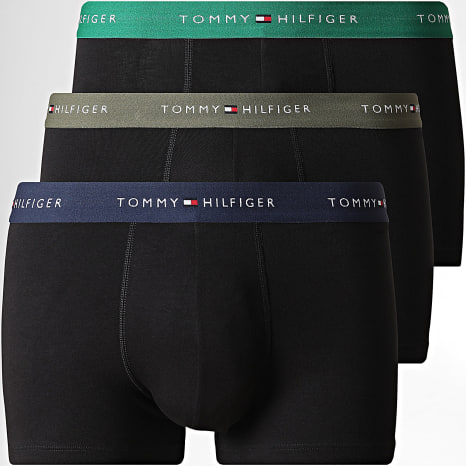 Tommy Hilfiger - Lot De 3 Boxers 3890 Noir Vert Kaki Bleu Marine Vert
