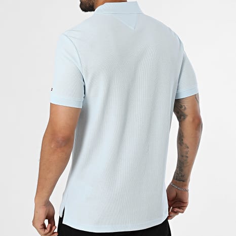 Tommy Hilfiger - Polo Manches Courtes Regular Fit Script 3046 Bleu Clair