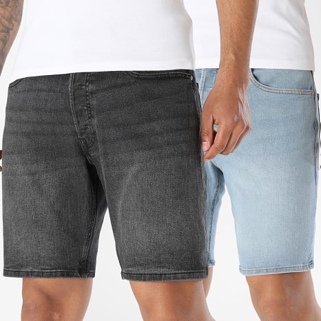 Jack And Jones - Pack de 2 Calções Calça jean Rick Original Azul Denim Preto