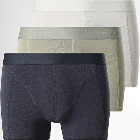 Jack And Jones - Pack de 3 Boxers Bamboo Solid Beige Verde Azul Marino
