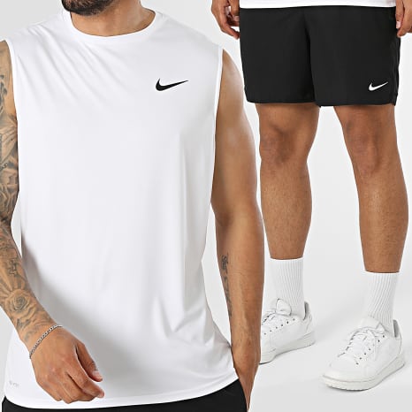 Nike - Ensemble Débardeur Et Short De Bain Nessa 585 560 Blanc Noir