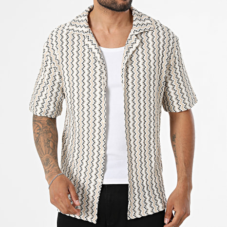 Frilivin - Camisa Manga Curta 429 Branco Bege Preto
