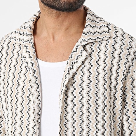 Frilivin - Camisa Manga Curta 429 Branco Bege Preto