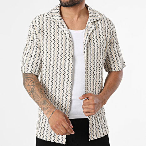 Frilivin - Camisa Manga Curta 429 Branco Bege Preto
