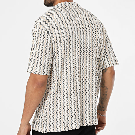 Frilivin - Camisa Manga Curta 429 Branco Bege Preto