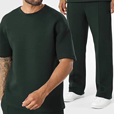 Ikao - Ensemble Tee Shirt Et Pantalon Jogging 674 Vert Foncé