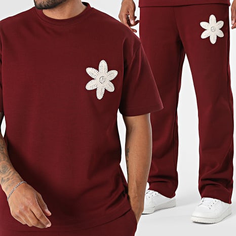 Ikao - Ensemble Tee Shirt Et Pantalon Jogging 087 Bordeaux