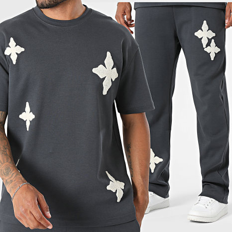 Ikao - Ensemble Tee Shirt Et Pantalon Jogging 142 Gris Anthracite