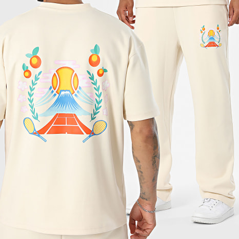 Ikao - Ensemble Tee Shirt Et Pantalon Jogging 180 Beige Clair