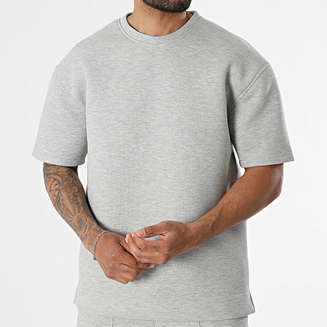 Ikao - Ensemble Tee Shirt Et Short Jogging 675 Gris Chiné