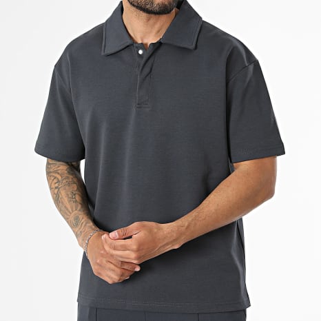 Ikao - Ensemble Polo Manches Courtes Et Pantalon Jogging 070 Gris Anthracite