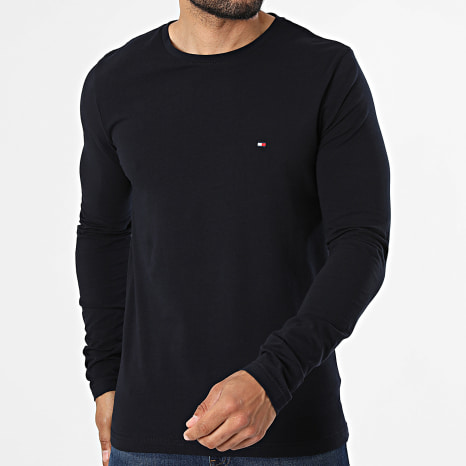 Tommy Hilfiger - Tee Shirt Manches Longues Slim 0804 Bleu Marine