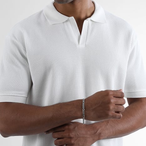 LBO - Polo Manches Courtes Texturé 4252 Blanc Cassé
