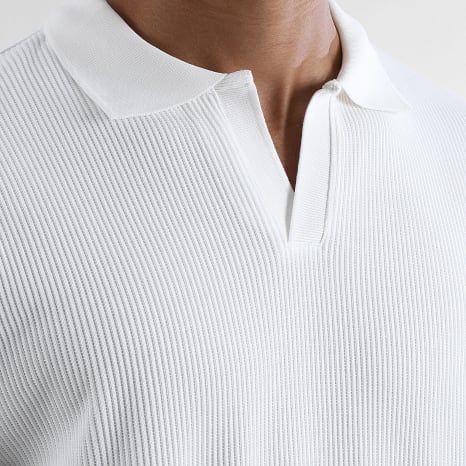 LBO - Polo Manches Courtes Texturé 4252 Blanc Cassé
