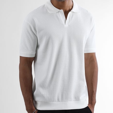 LBO - Polo Manches Courtes Texturé 4252 Blanc Cassé