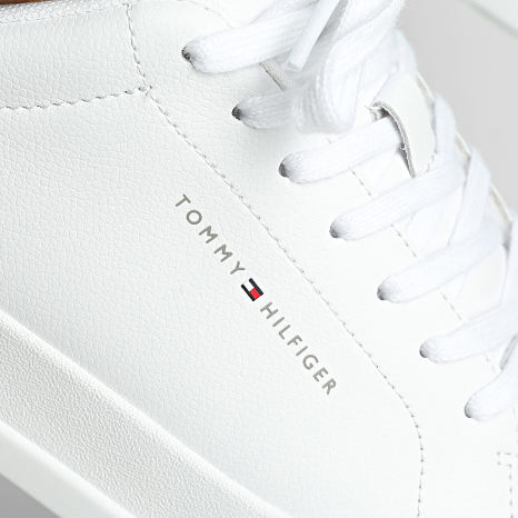Tommy Hilfiger - Baskets Court Leather Detail Essential 5367 White Universal Grey