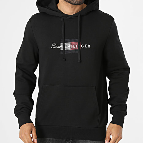 Tommy Hilfiger - Sweat Capuche Script Flag 3220 Noir