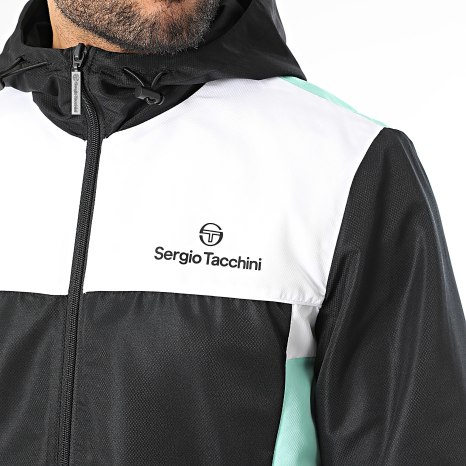 Sergio Tacchini - Ensemble De Survetement Granada 41460 41461 Noir Blanc Turquoise