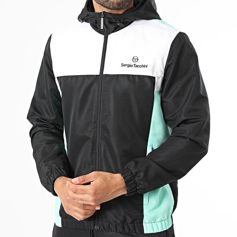 Sergio Tacchini - Ensemble De Survetement Granada 41460 41461 Noir Blanc Turquoise