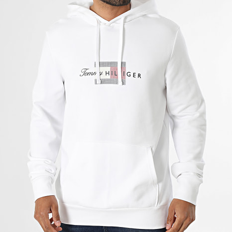 Tommy Hilfiger - Sweat Capuche Script Flag 3220 Blanc