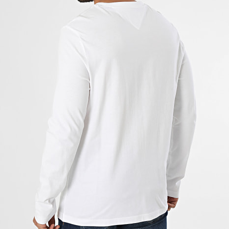 Tommy Hilfiger - Tee Shirt Manches Longues Regular Fit Script Stack 3225 Blanc