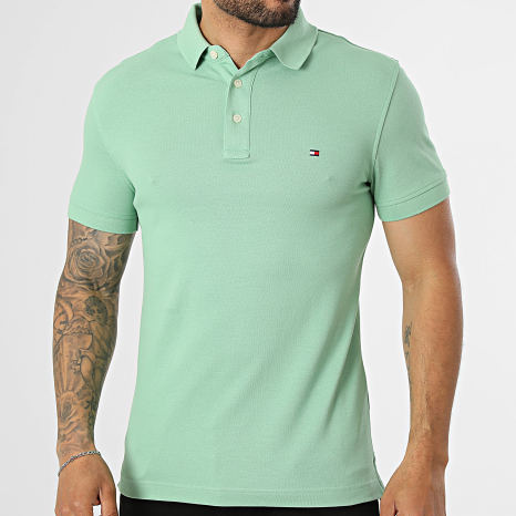 Tommy Hilfiger - Polo Manches Courtes Slim 1985 7771 Vert Clair