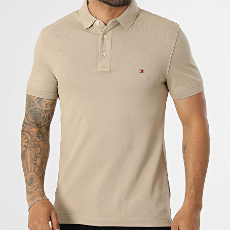 Tommy Hilfiger - Polo Manches Courtes Slim 1985 7771 Beige