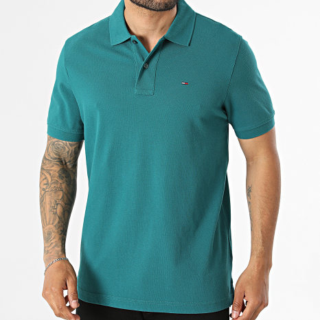 Tommy Jeans - Polo Manches Courtes Regular Fit Essential 2711 Bleu Canard