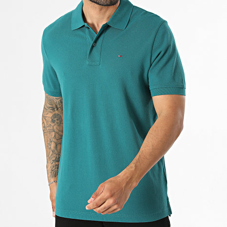 Tommy Jeans - Polo Manches Courtes Regular Fit Essential 2711 Bleu Canard