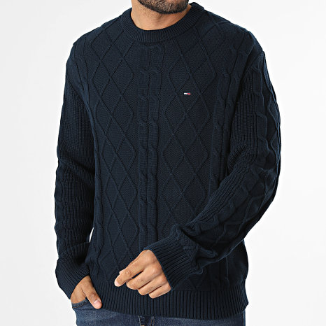 Tommy Jeans - Pull Regular Fit Cable Knit 3405 Bleu Marine