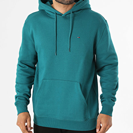 Tommy Jeans - Sweat Capuche Flag 0742 Bleu Canard