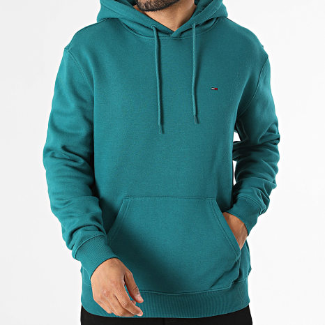Tommy Jeans - Sweat Capuche Flag 0742 Bleu Canard
