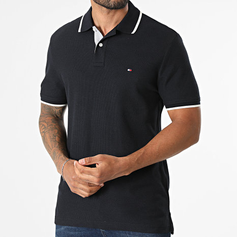 Tommy Hilfiger - Polo Manches Courtes Regular Fit Circulose Pique 5097 Bleu Marine