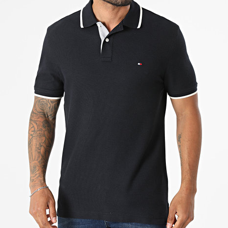 Tommy Hilfiger - Polo Manches Courtes Regular Fit Circulose Pique 5097 Bleu Marine
