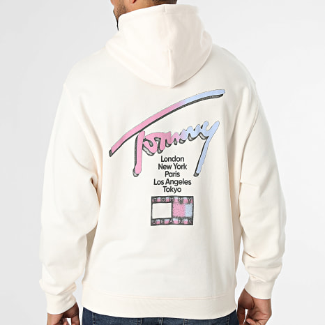Tommy Jeans - Sweat Capuche Relaxed Fit Signature 3129 Beige Clair