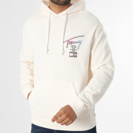 Tommy Jeans - Sweat Capuche Relaxed Fit Signature 3129 Beige Clair