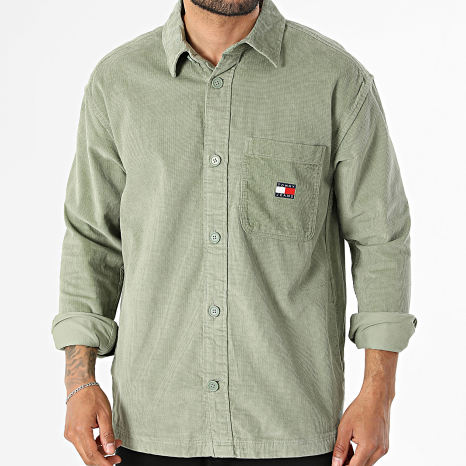 Tommy Jeans - Surchemise Oversize Brick Corduroy 1698 Vert Kaki