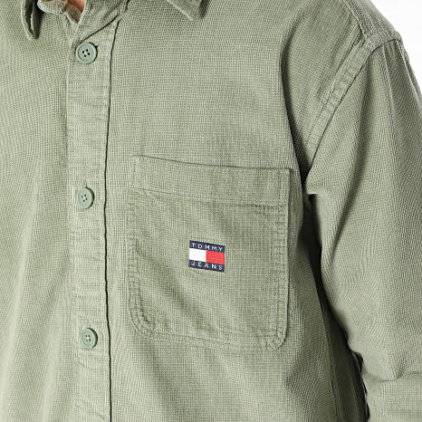 Tommy Jeans - Surchemise Oversize Brick Corduroy 1698 Vert Kaki
